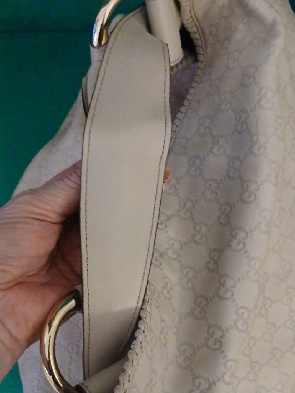 Gucci Horsebit GG Monogram Leather Hobo with Gold-Tone Hardware - Picture 9 of 12